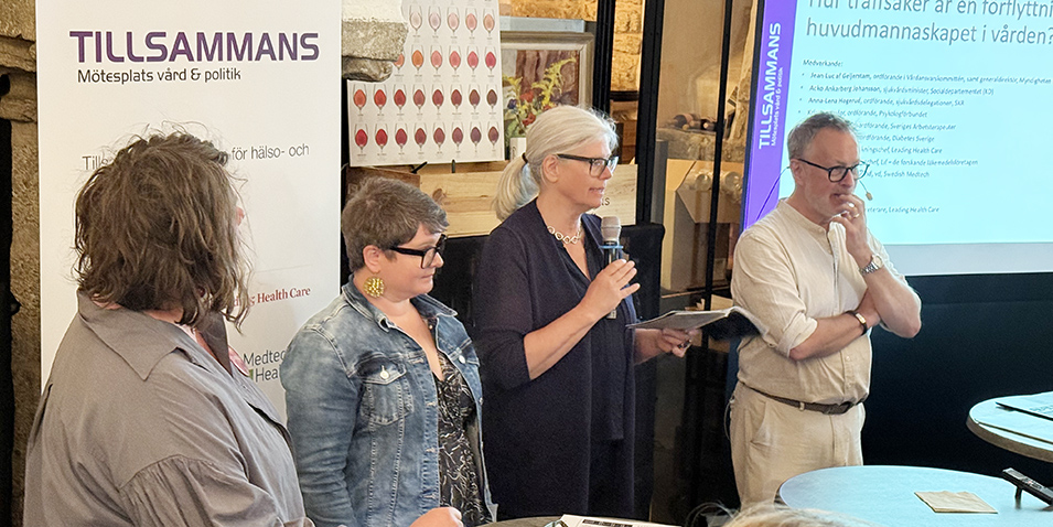 Expertpanel, fr v Kristina Taylor, Ordförande, Psykologförbundet, Ida Kåhlin, Förbundsordförande, Sveriges Arbetsterapeuter och Karolina Antonov, Analyschef, Lif - de forskande läkemedelsföretagen.