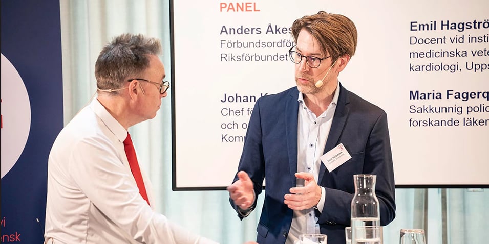 Anders Åkesson, ordförande Riksförbundet Hjärt-lung, och Emil Hagsgtröm, vice ordförande Swedeheart.
