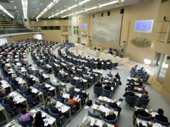 Votering i riksdagen. Foto: Melker Dahlstrand